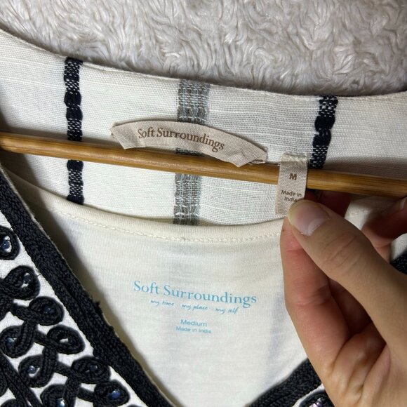 SOFT SURROUNDINGS Coco De Mer Kaftan 2 Piece Dress 100% Cotton Size Medium - Picture 5 of 8